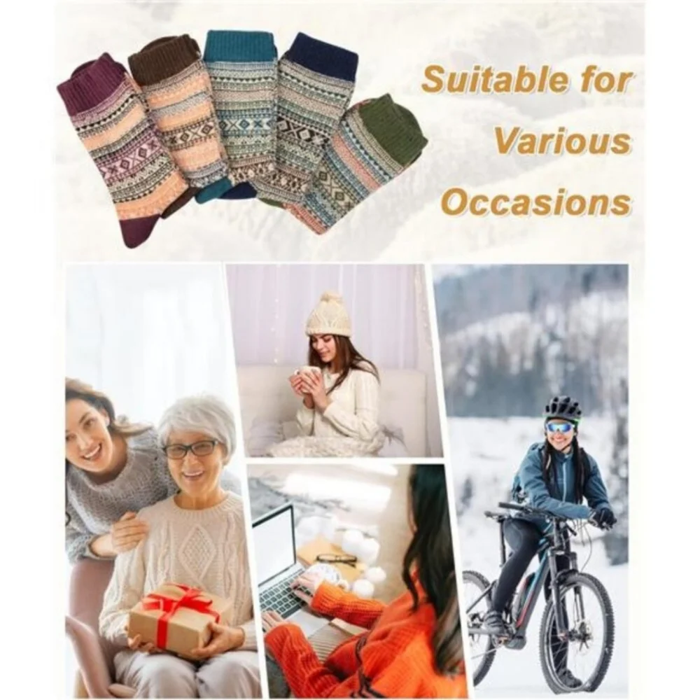 5 Pack Womens Socks Cozy Crew Size OS
